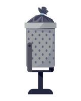 Garbage can with a bag on top on a white background vector