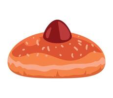 A donut with a cherry on top vector