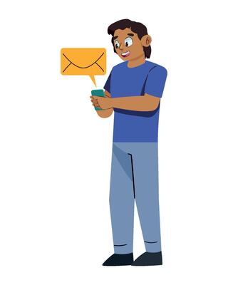A man holding an envelope and a phone