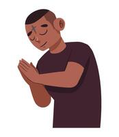A man praying with his hands folded vector