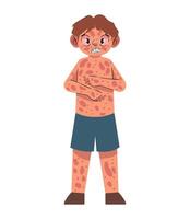 A man with a rash on his body vector
