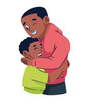 An illustration of a father hugging his son vector