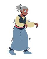 An illustration of an old woman dancing vector