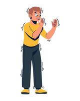 A man is making a gesture with his hands vector