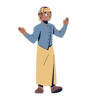 An illustration of a man in a traditional dress vector