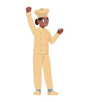 A cartoon chef in a uniform waving vector