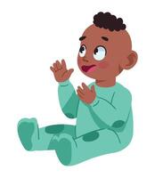 An image of a baby in a green suit vector