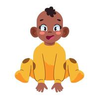 An image of a baby in yellow clothes vector