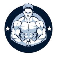 A muscular man with a star on his chest vector