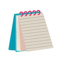 Notebook with pen and paper illustration design vector
