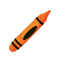 An orange crayon on a white background vector
