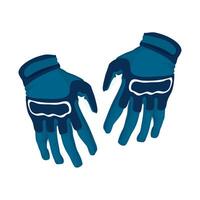 Two gloves with blue and white gloves on them vector