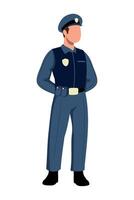 Police officer in uniform standing with hands on hips vector