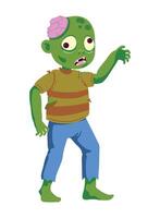 A cartoon zombie with a brain in his hand vector