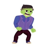 A cartoon image of a man dressed as a frankenstein vector