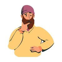 A man with a beard and a hat vector