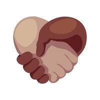 Two hands holding each other in a heart shape vector