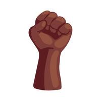 Black fist icon in cartoon style on white background vector