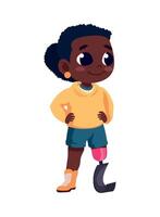 An image of a girl with a prosthetic leg vector