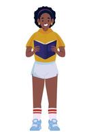 An illustration of a girl reading a book vector