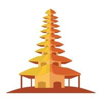 A pagoda in the middle of a field vector