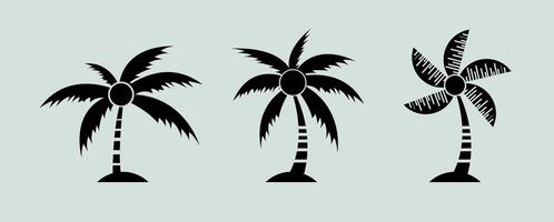 Abstract set palm trees vector