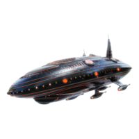 Alien spaceship isolated on transparent background. png