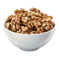 Bowl of walnuts Isolated on transparent background. png