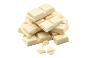 White chocolate isolated on transparent background. png