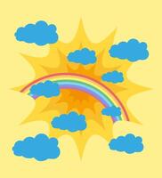 sky and clouds paper cut art banner illustration flat style background for you design vector