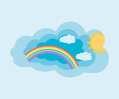 sky and clouds paper cut art banner illustration flat style background for you design vector