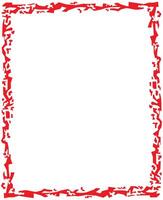 Grunge frame or border. Grunge background. Abstract template. Red color on white. Shapes like brushes. vector