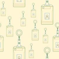 Editable Outline ID Card Holder Vectorized Illustration Icons as Seamless Pattern for Creating Background of Business or Community Related Design vector