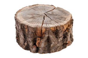 Tree trunk block isolated on transparent background. png