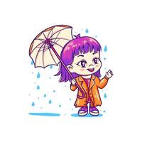 A beautiful woman holding an umbrella vector
