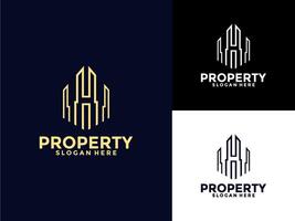 Property Modern logo icon, Abstract Building Apartment property with letter H logo template vector