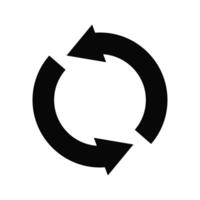 Flat icon of cyclic rotation, recycling recurrence, renewal. vector