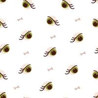 Halloween seamless design with eye, bone. illustration, set, set of elements vector