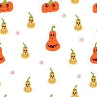 Pumpkin pattern. Pumpkin set. Pumpkin of different shapes and colors. Design, template for thanksgiving day. Autumn pumpkin. Pumpkin for Halloween. vector
