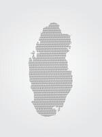Qatar map using binary digits or numbers on light background vector