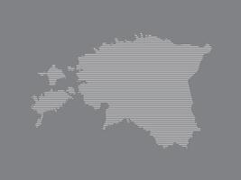 Estonia map illustration using simple straight lines of white color on dark background vector