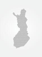 Finland map using binary digits or numbers on light background vector