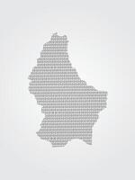Luxembourg map using binary digits or numbers on light background vector