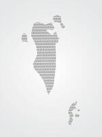 Bahrain map using binary digits or numbers on light background vector