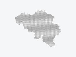 Belgium map using binary digits or numbers on light background vector