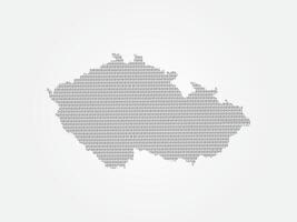 Czech Republic map using binary digits or numbers on light background vector