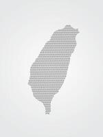 Taiwan map using binary codes on white background vector