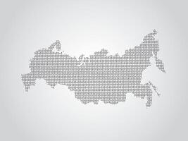 Russia map using binary numbers or signs vector