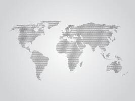 World map using binary numbers or signs vector