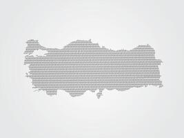 Turkey map using binary codes on white background vector